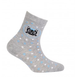 Chaussettes gris à pois -...