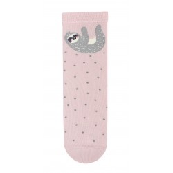 Chaussettes rose à pois -...